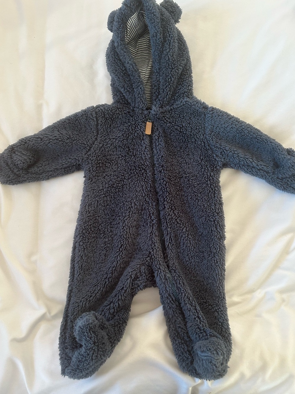 Carters Navy Teddy Fleece One-Piece with Hood